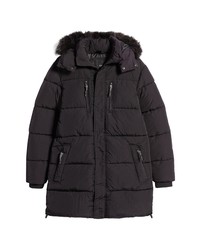 River Island Puffer Jacket With Removable Faux