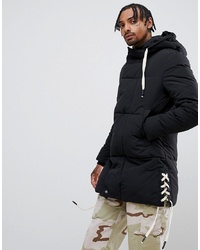 Sixth June Puffer Jacket With Side Detail In Black