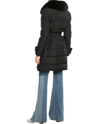 Dsquared2 Quilted Down Coat With Fur Trimmed Collar