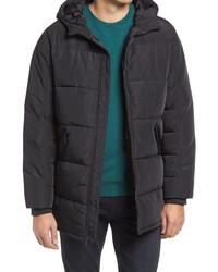 Nordstrom Quilted Hooded Parka In Black Caviar At