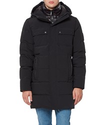 Vince Camuto Quilted Parka With Bib Removable Hood