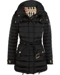 Burberry Quilted Shell Down Coat Black
