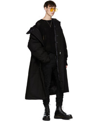 R 13 R13 Black Long Anorak Puffer Coat