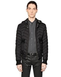 The Kooples Quilted Wool Blend Flannel Puffer Jacket