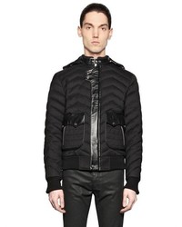 The Kooples Quilted Wool Blend Flannel Puffer Jacket