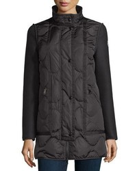 Moncler Theodora Quilted Puffer Coat Wshearling Hood Black