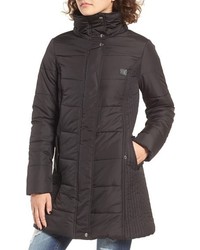 Rip Curl Tide Time Quilted Puffer Coat With Faux Fur Trim Hood