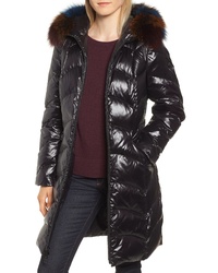 1 Madison Water Repellent Down Feather Coat With Genuine Fox