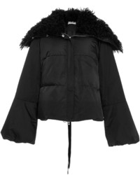 Adeam Shearling Collar Laced Puffer Jacket