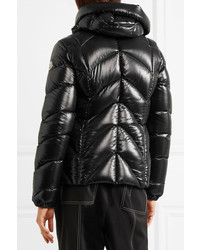Moncler Akebia Quilted Patent Shell Down Jacket Black