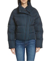 Theory Asymmetrical Stripe Puffer Jacket