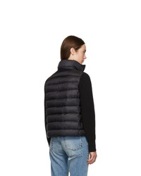 Moncler Back Down And Wool Knit High Neck Jacket