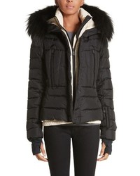 Moncler Beverley Quilted Down Jacket With Removable Genuine Fox
