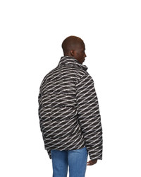 Balenciaga Black And Grey Monogram C Shape Jacket