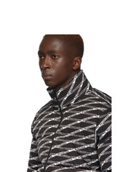 Balenciaga Black And Grey Monogram C Shape Jacket
