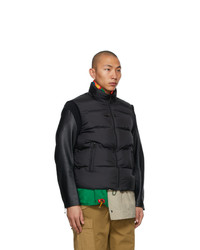 Undercover Black And Multicolor Kolor Edition Down Leather Sleeve 30th Jacket
