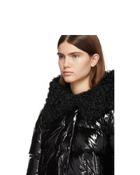 Yves Salomon Black Down And Wool Fur Jacket