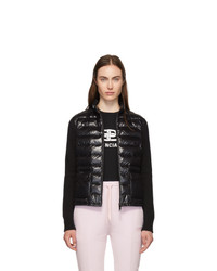 Moncler Black Down And Wool High Neck Jacket