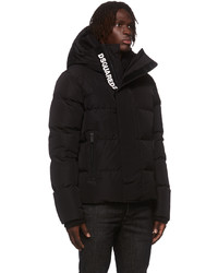 DSQUARED2 Black Down Hooded Coat