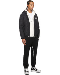 AAPE BY A BATHING APE Black Down Quilted Logo Jacket