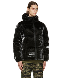 AAPE BY A BATHING APE Black Down Quilted Nylon Jacket