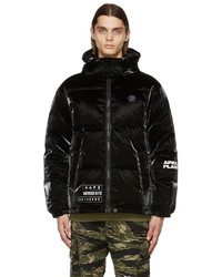 AAPE BY A BATHING APE Black Down Quilted Nylon Jacket
