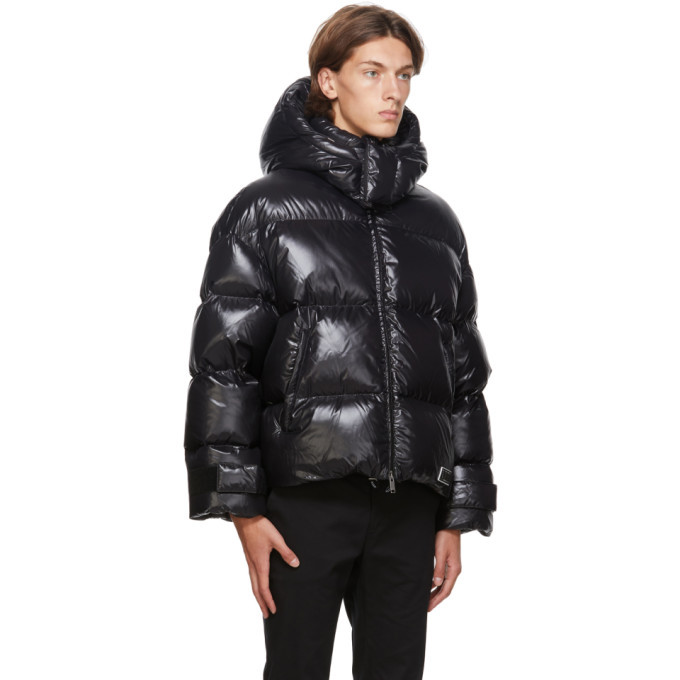 Valentino Black Down Vltn Hooded Coat, $1,632 | SSENSE | Lookastic