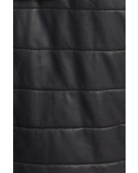 Rogue Black Faux Leather Quilted Puffer Jacket