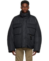 Wooyoungmi Black Funnel Neck Down Jacket
