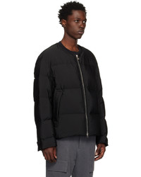 Solid Homme Black Hooded Puffer Down Jacket