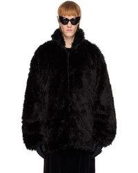 Balenciaga Black Insulated Faux Fur Jacket
