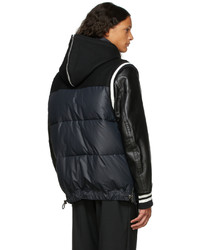 Sacai Black Insulated Hooded Varsity Jacket