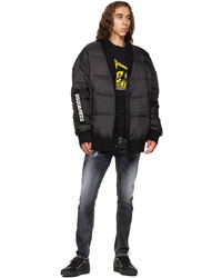 DSQUARED2 Black Quilted Down Cardigan