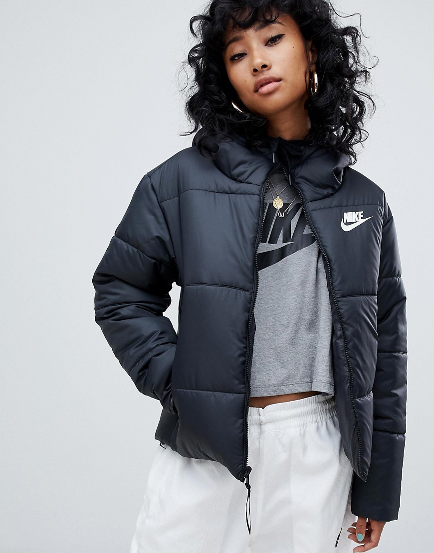 Nike Black Small Logo Padded Jacket, $116 | Asos | Lookastic