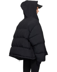 Balenciaga Black Sporty B Hooded Puffer Jacket