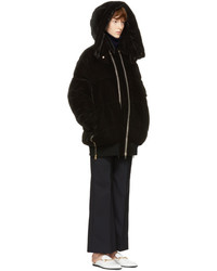 Stella McCartney Black Velvet Short Puffer Jacket