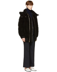 Stella McCartney Black Velvet Short Puffer Jacket