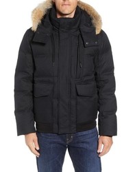 Marc New York Bohlen Down Feather Bomber Jacket With Removable Genuine Coyote Hood