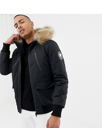 Good For Nothing Bomber Jacket In Black With Faux Fur Hood To Asos