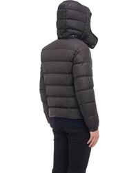 Moncler Channel Quilted Hooded Puffer Jacket Black