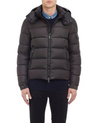 Moncler Channel Quilted Hooded Puffer Jacket Black