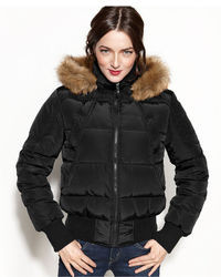 Nautica Competition Quilted Hooded Faux Fur Trim Puffer Coat