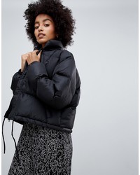 Dr. Denim Cropped Padded Jacket With Internal Straps