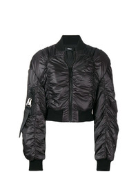 Versus Cropped Ruched Bomber Jacket