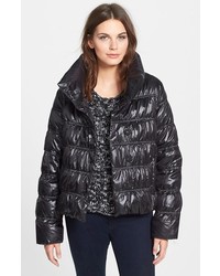 Eileen Fisher Funnel Neck Ruched Down Jacket