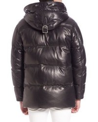 Bally Fur Trimmed Leather Puffer Jacket