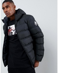 Good For Nothing Hooded Puffer Jacket In Black