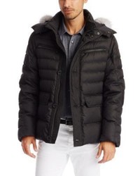 Hugo Boss Daryll Quilted Down Removable Fox Fur Hood Coat 40r Black