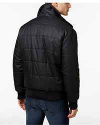 DKNY Jeans Herringbone Print Puffer Jacket