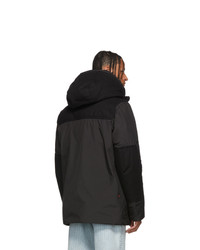 Woolrich John Rich and Bros John Rich And Bros Black Down Wool Patch Parka